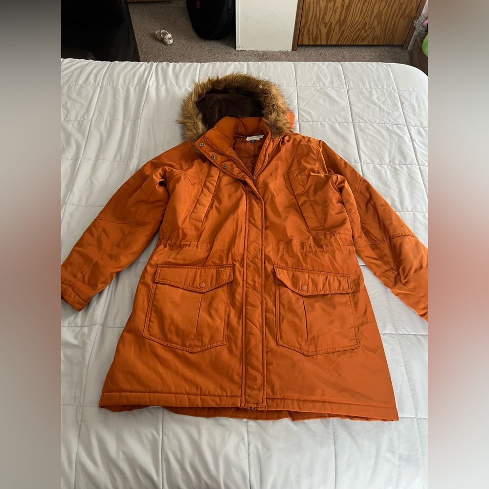 Universal Thread Rust Orange Parka Coat - image 3